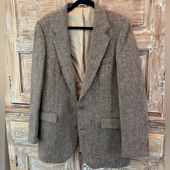 Men's Herringbone Blazer - Brown - Picture 1 of 8